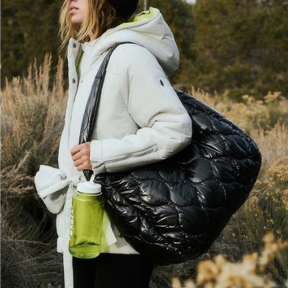 Carry All Large Black Patent bag Free People Movement